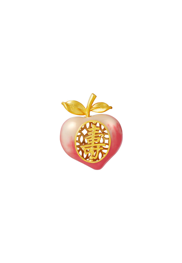 TOMEI Longevity Peach Pendant,Yellow Gold 916