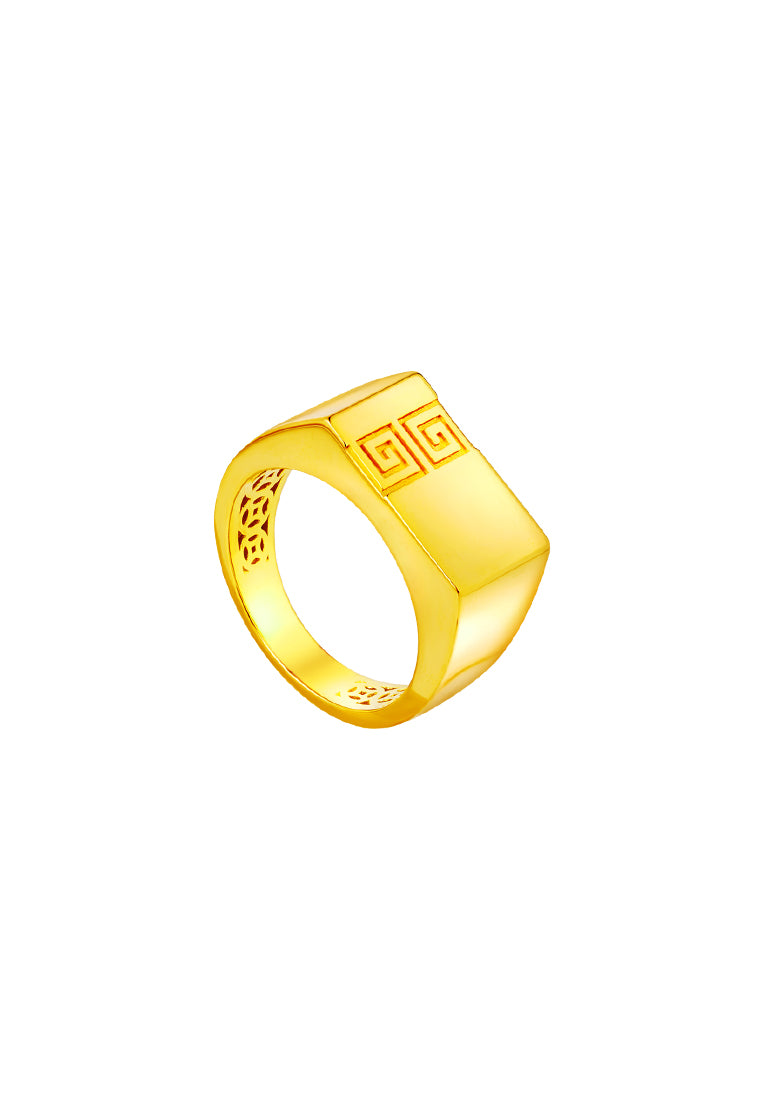 TOMEI Auspicious Men's Ring, Yellow Gold 916
