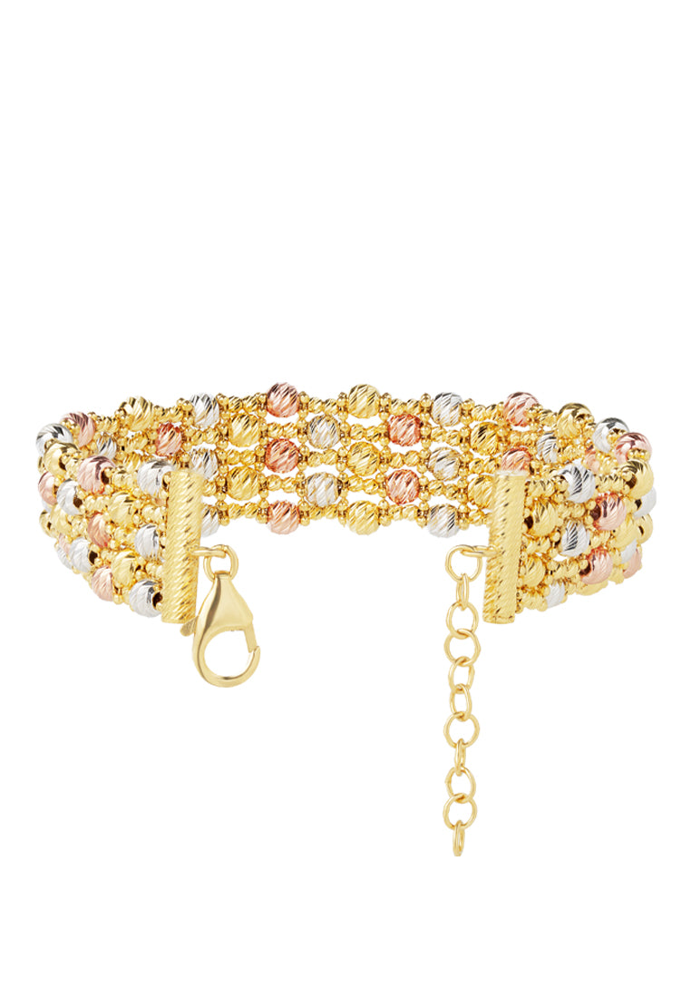 TOMEI Lusso Italia Tri-Tone Layered Bracelet, Yellow Gold 916