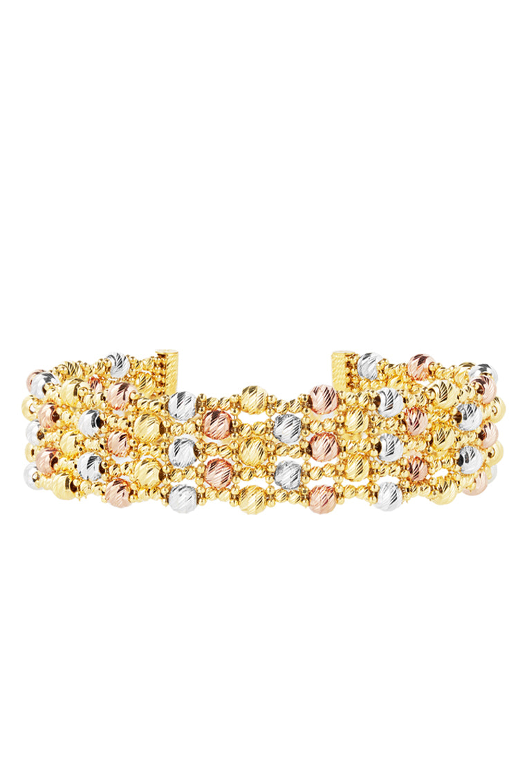 TOMEI Lusso Italia Tri-Tone Layered Bracelet, Yellow Gold 916