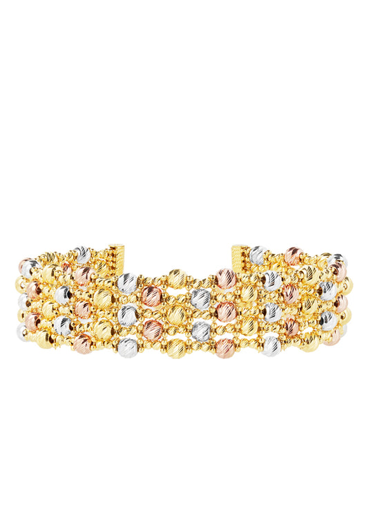 TOMEI Lusso Italia Tri-Tone Layered Bracelet, Yellow Gold 916