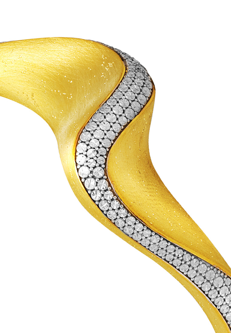 TOMEI Sri Puteri Curvy Bangle, Yellow Gold 916