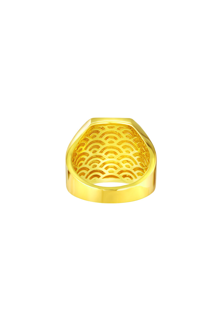 TOMEI Fu-Zi Men's Ring, Yellow Gold 916