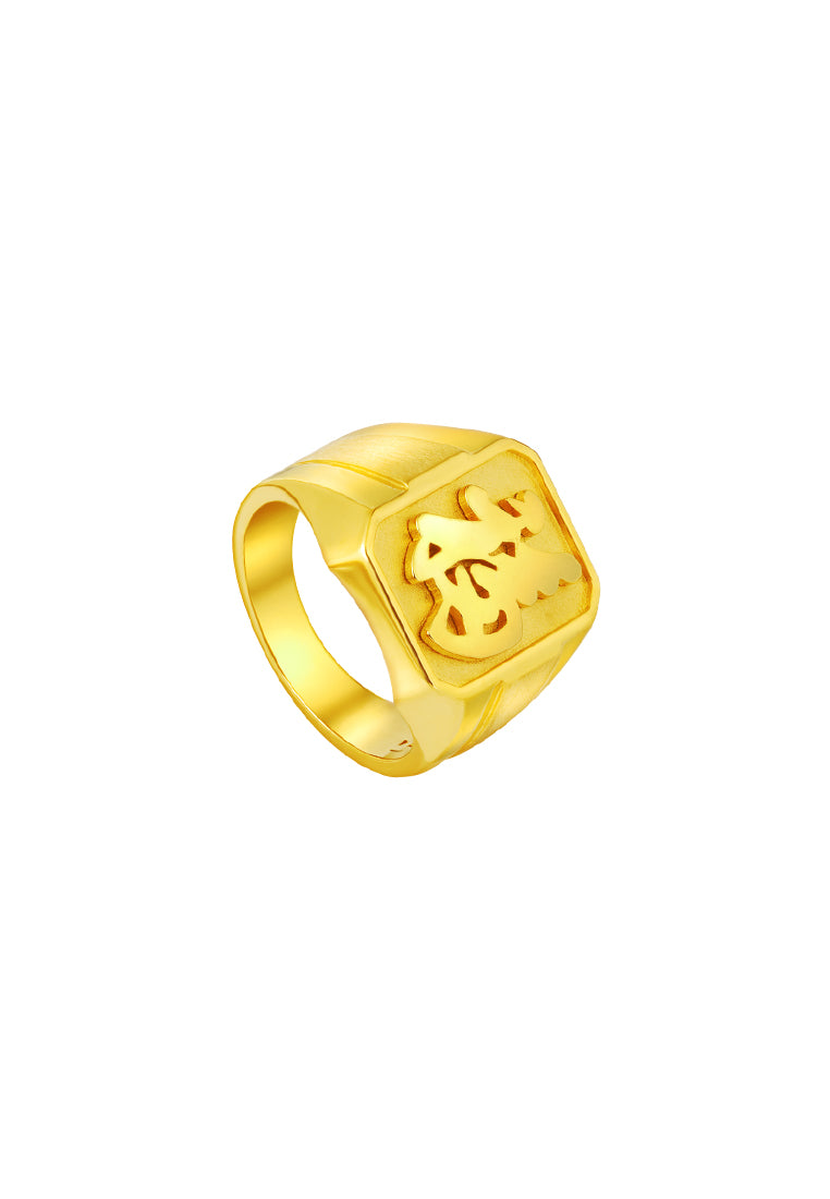 TOMEI Fu-Zi Men's Ring, Yellow Gold 916