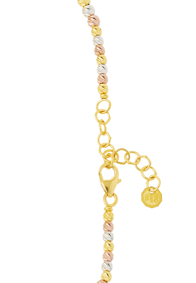 TOMEI Lusso Italia Tri-Tone Beads Bracelet, Yellow Gold 916