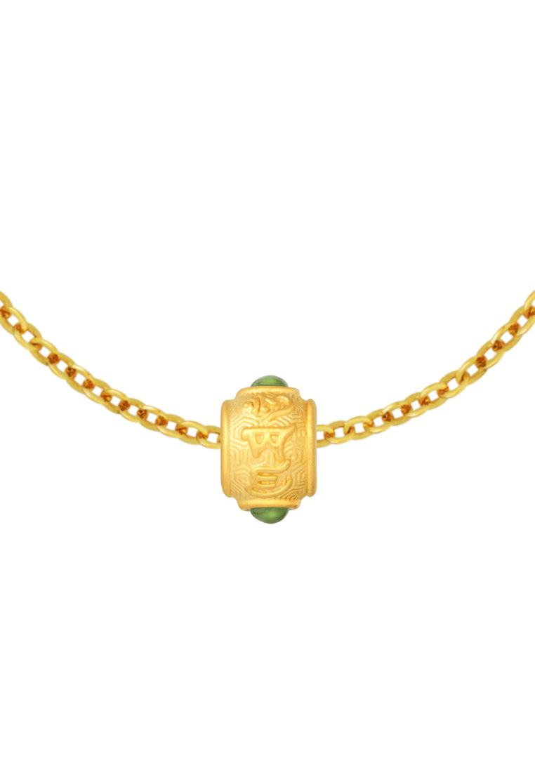 TOMEI Nephrite LuLu Tong Charm, Yellow Gold 999