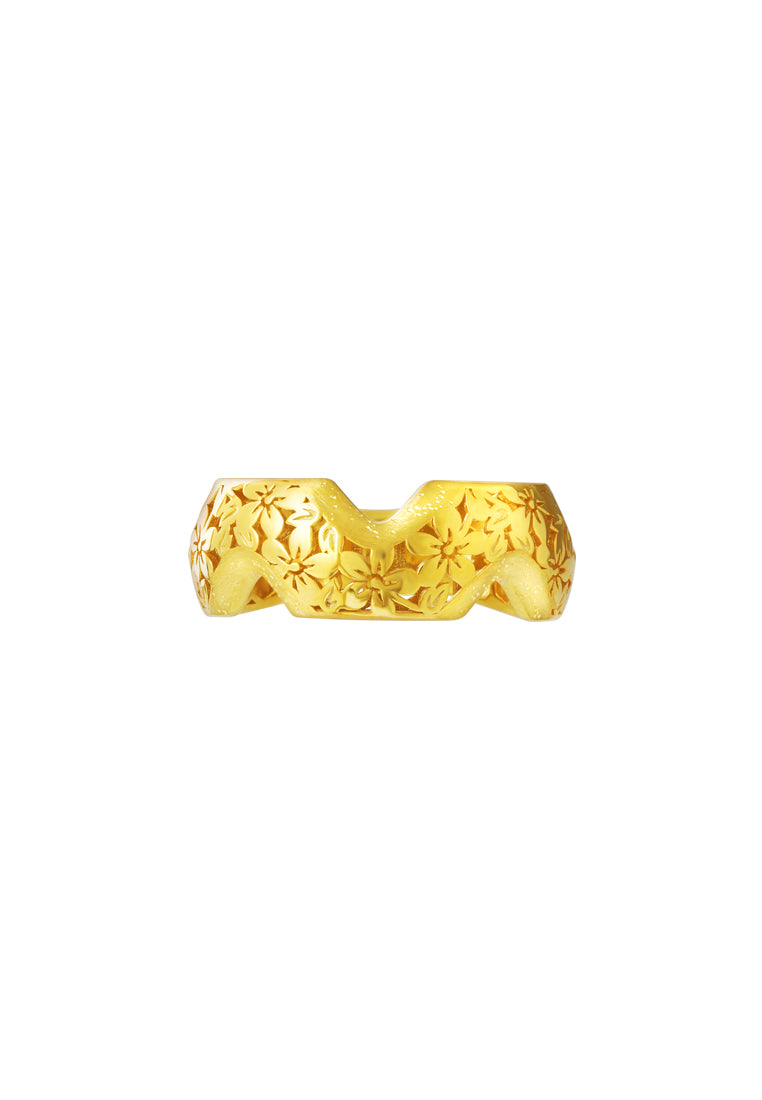 TOMEI Sri Puteri Heritage Floral Ring, Yellow Gold 916
