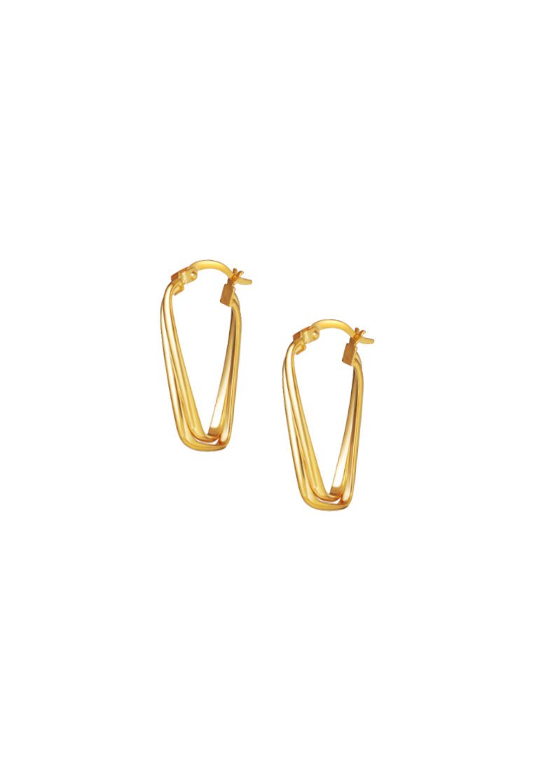 TOMEI Lusso Italia Entwined Rectangular Hoop Earrings, Yellow Gold 916