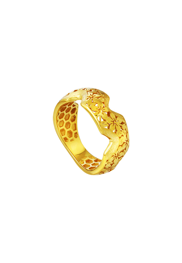 TOMEI Sri Puteri Heritage Floral Ring, Yellow Gold 916