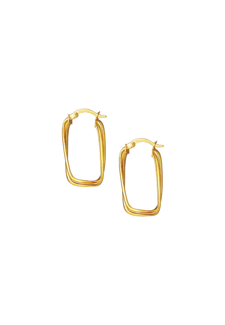 TOMEI Lusso Italia Entwined Rectangular Hoop Earrings, Yellow Gold 916