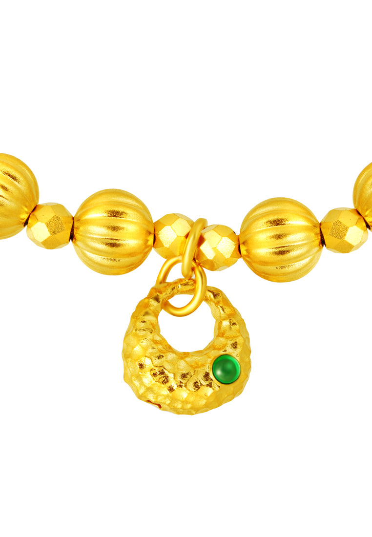 TOMEI Antique Gold Series Lock Bracelet, Yellow Gold 999