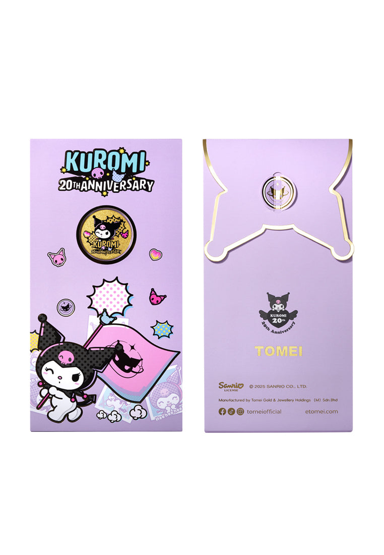 TOMEI X Sanrio Kuromi 20th Anniversary Gold Wafer 0.2G, Yellow Gold 9999