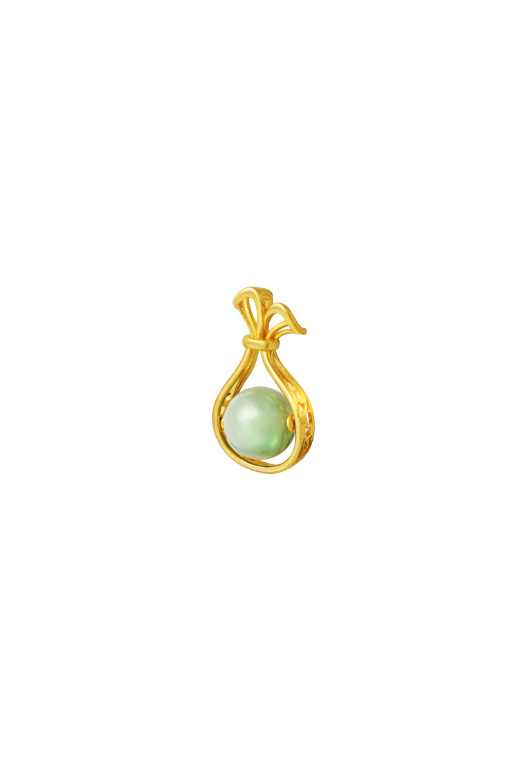 TOMEI Money Bag Jade Pendant, Yellow Gold 916