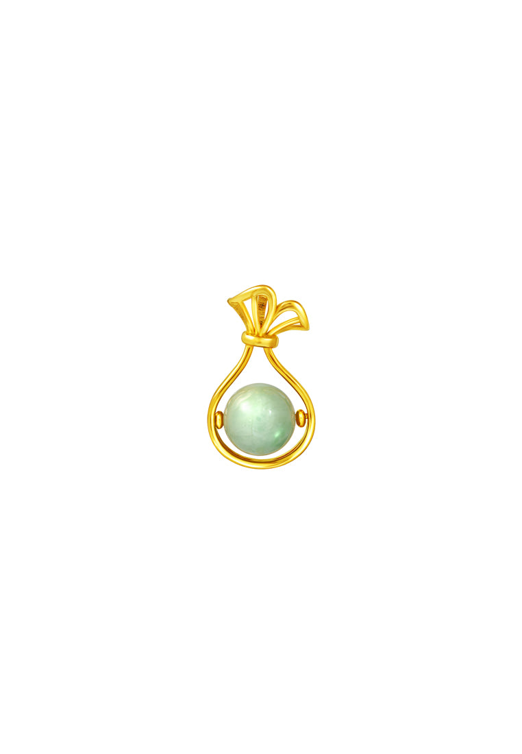 TOMEI Money Bag Jade Pendant, Yellow Gold 916