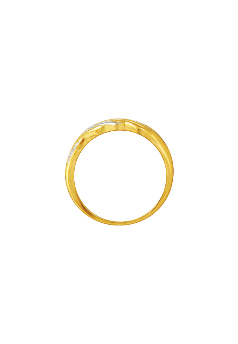 TOMEI Dual-Tone Ring Of Freedom, Yellow Gold 916