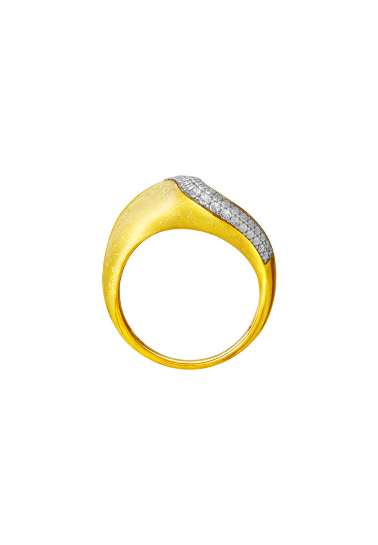 TOMEI Sri Puteri Curvy Ring, Yellow Gold 916