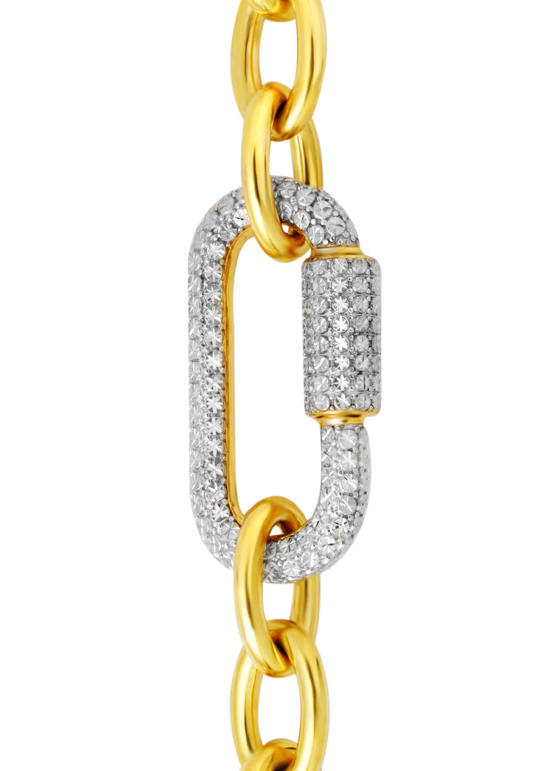 TOMEI Diamond Cut Collection Linked Bracelet, Yellow Gold 916