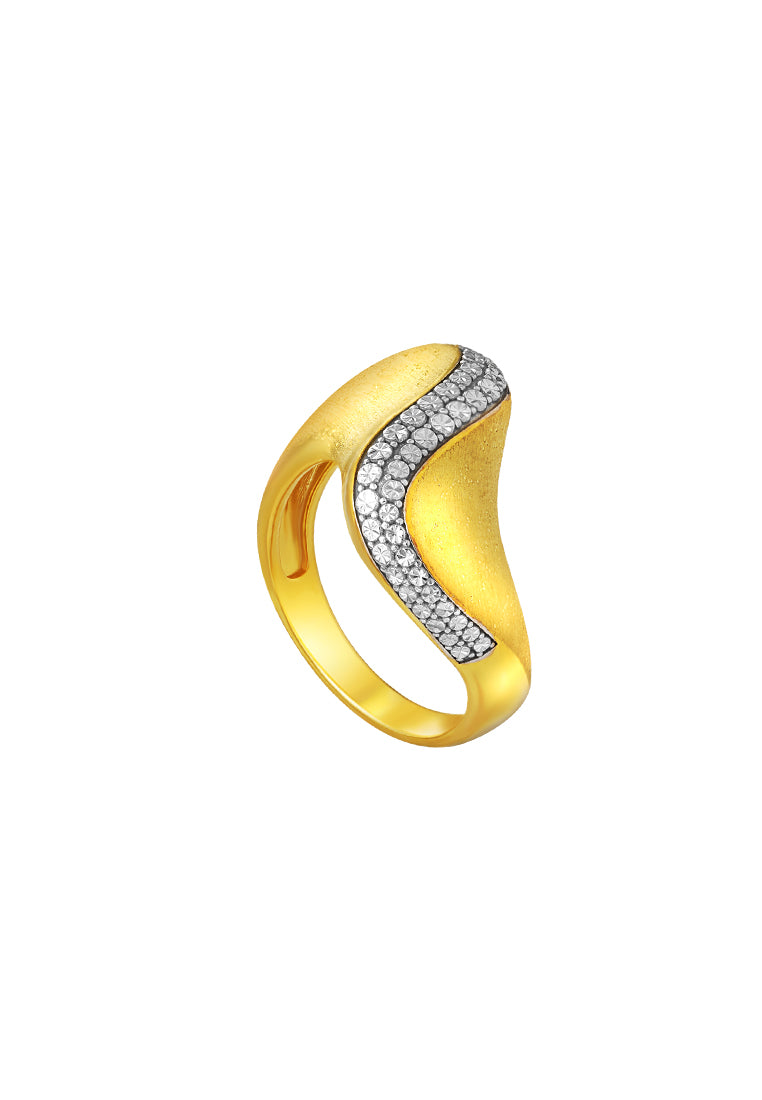 TOMEI Sri Puteri Curvy Ring, Yellow Gold 916