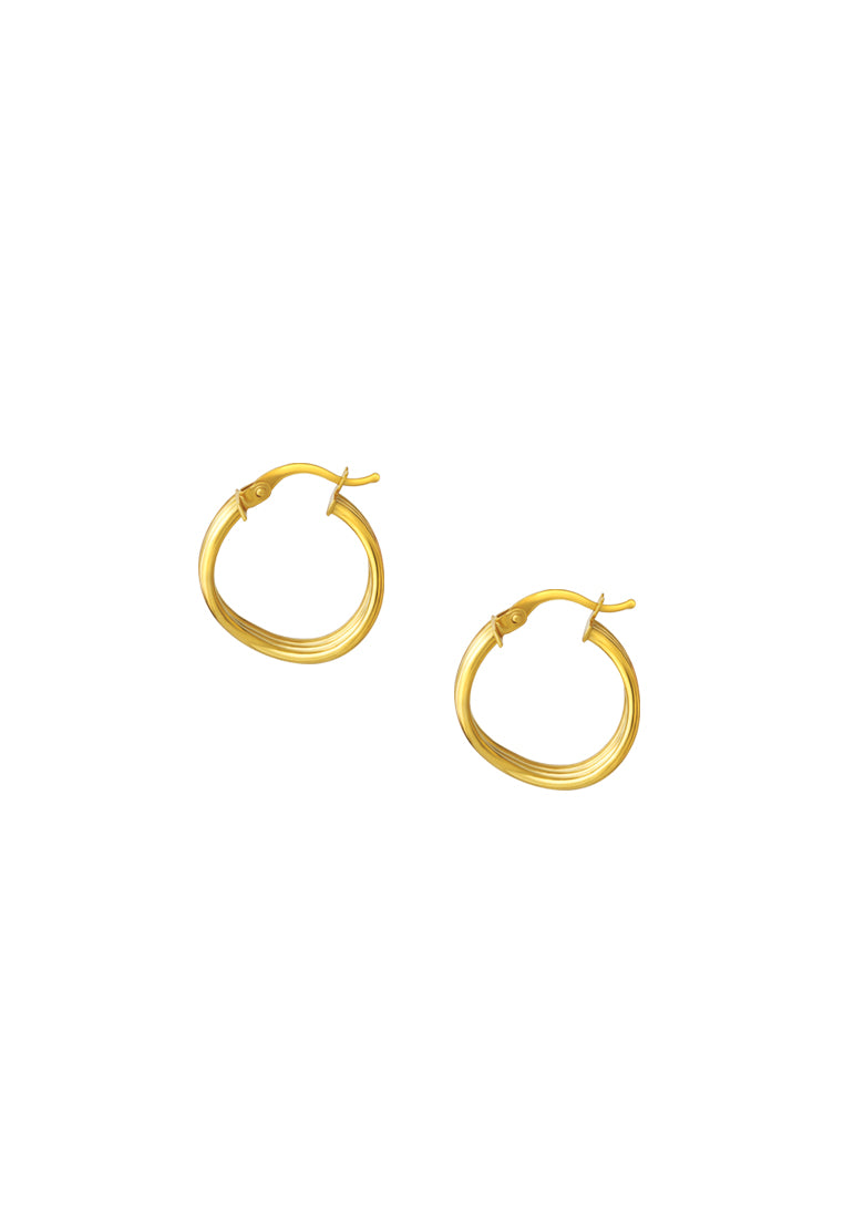 TOMEI Lusso Italia Stripe Loop Earrings, Yellow Gold 916