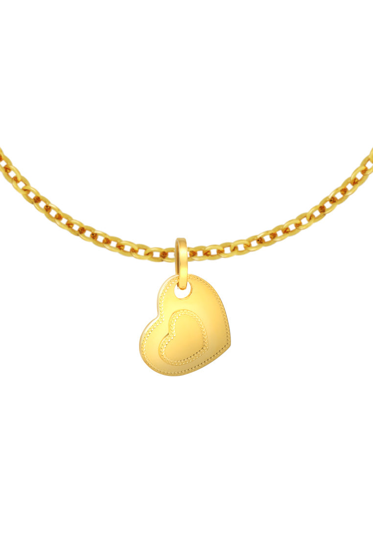 TOMEI Lusso Italia Crooked Heart Pendant, Yellow Gold 916