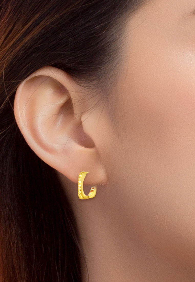 TOMEI Lusso Italia Square Loop Earrings, Yellow Gold 916