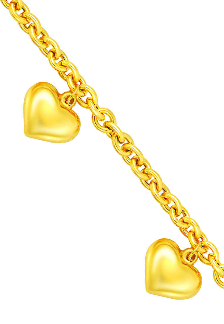 TOMEI Love Charms Bracelet, Yellow Gold 916