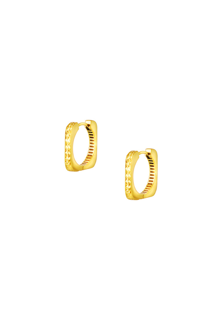 TOMEI Lusso Italia Square Loop Earrings, Yellow Gold 916