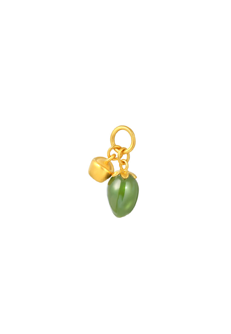 TOMEI Nephrite Mini Ingot Charm, Yellow Gold 999