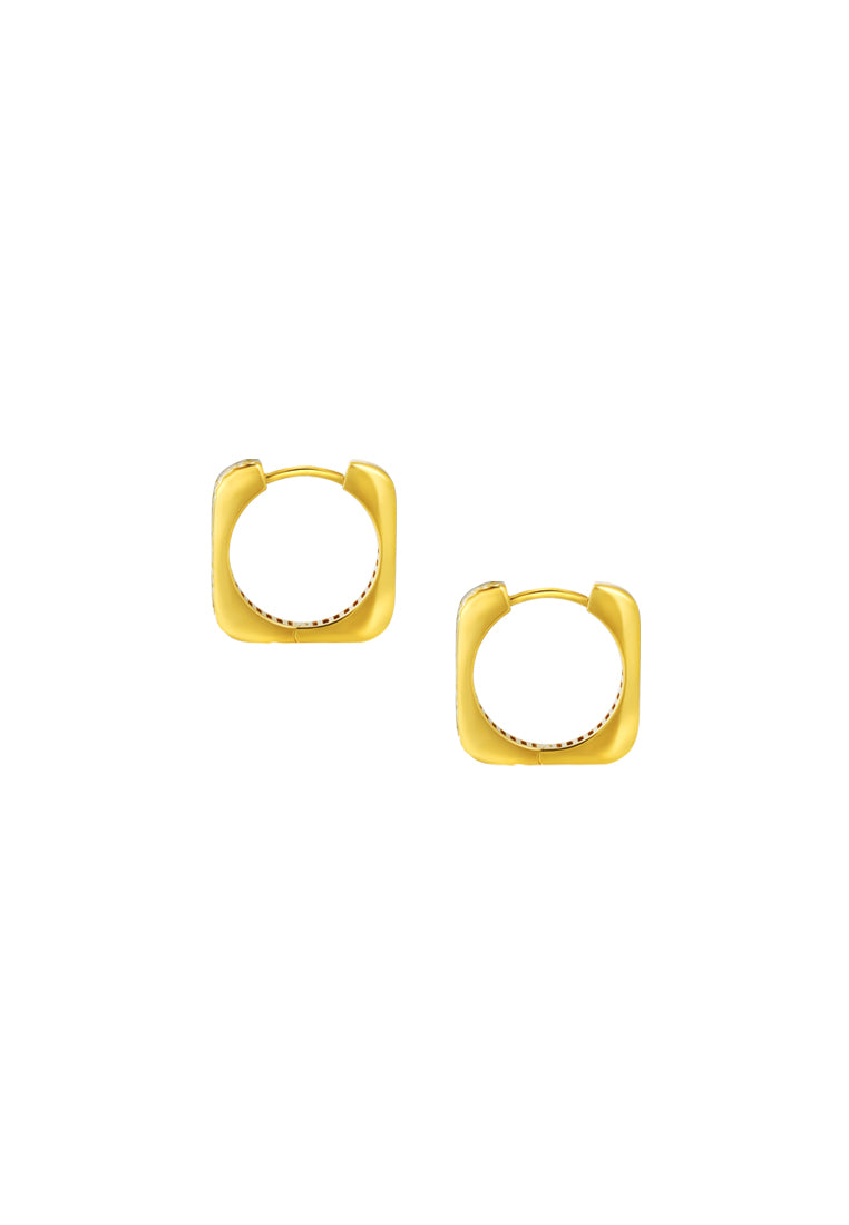 TOMEI Lusso Italia Square Loop Earrings, Yellow Gold 916