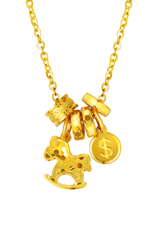 TOMEI Necklace 【马上有钱】, Yellow Gold 999