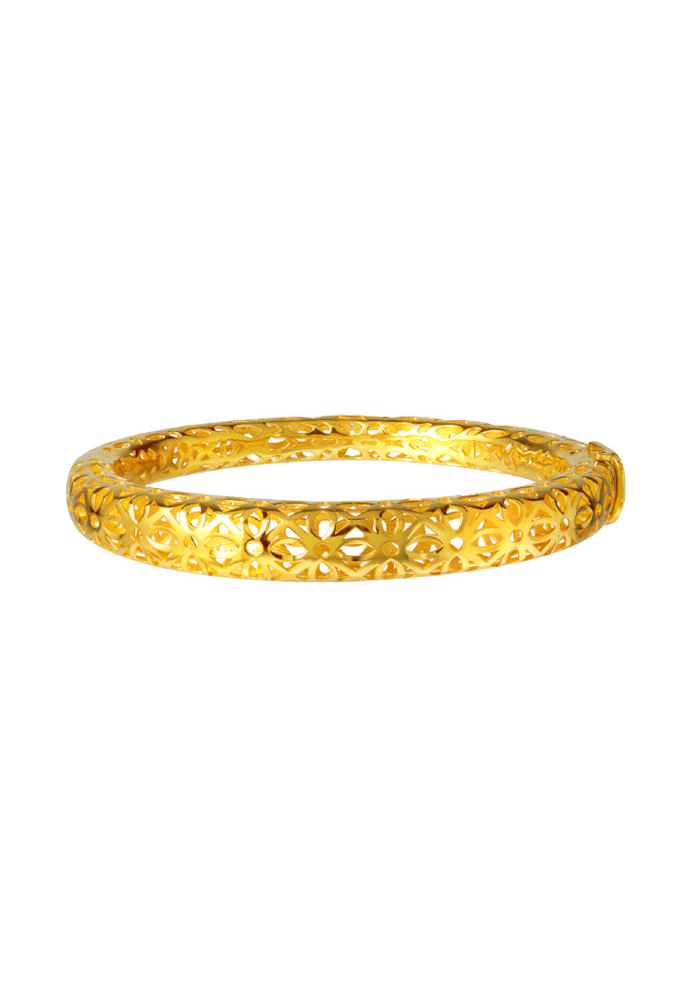 TOMEI Sri Puteri Collection Flower Bangle, Yellow Gold 916