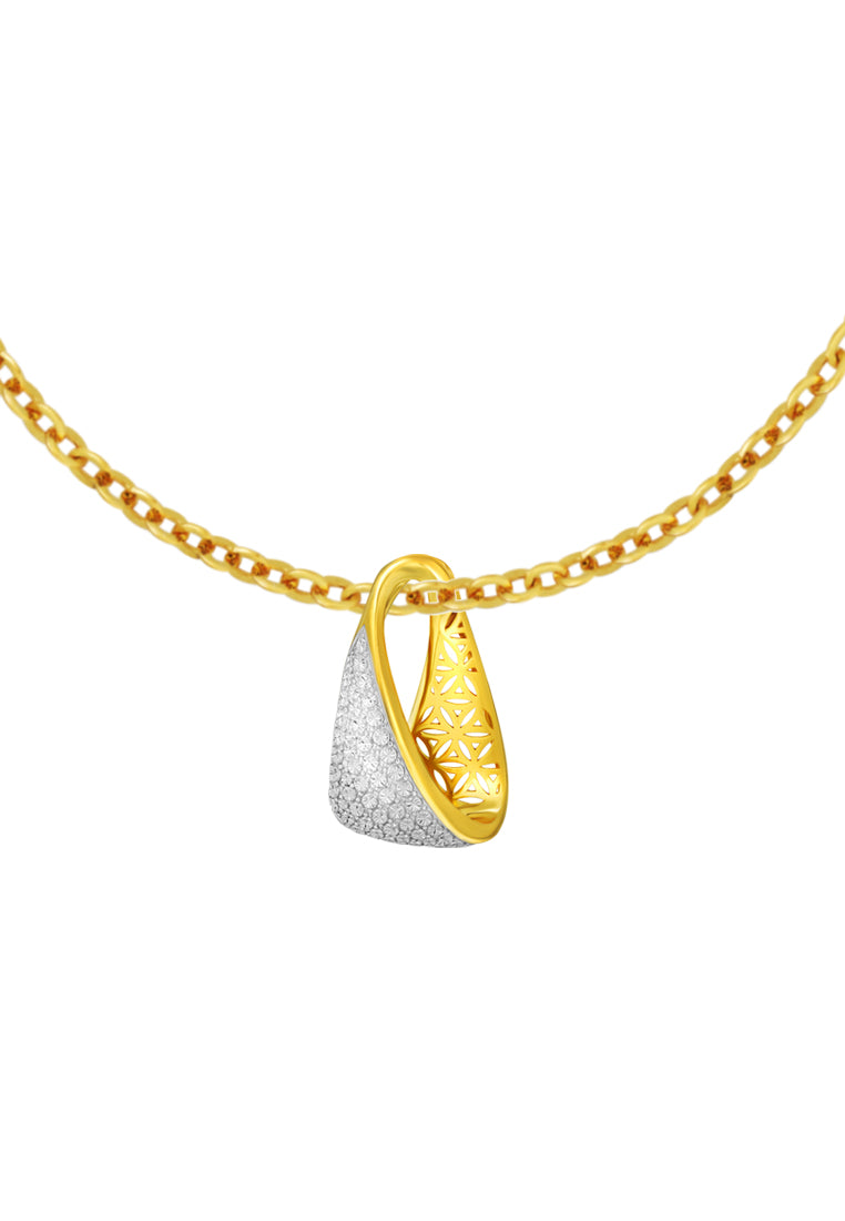 TOMEI Diamond Cut Collection Pendant, Yellow Gold 916