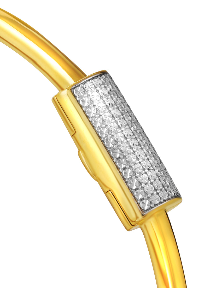 TOMEI Diamond Cut Collection Bangle, Yellow Gold 916