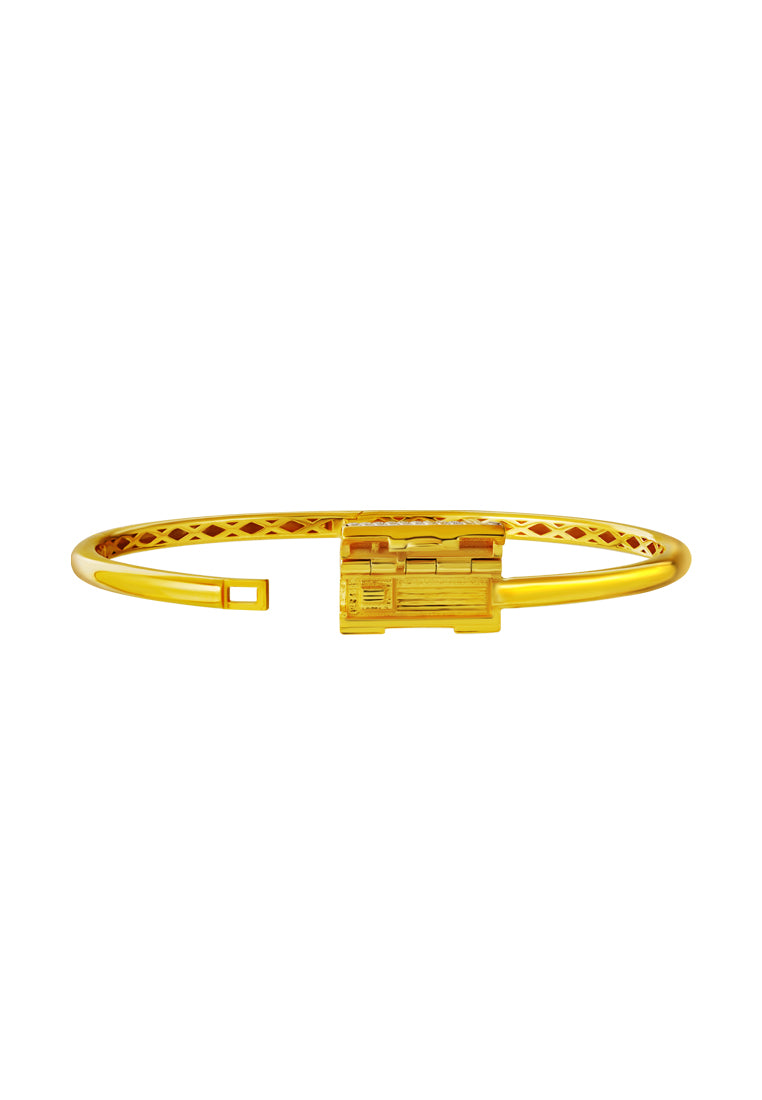 TOMEI Diamond Cut Collection Bangle, Yellow Gold 916