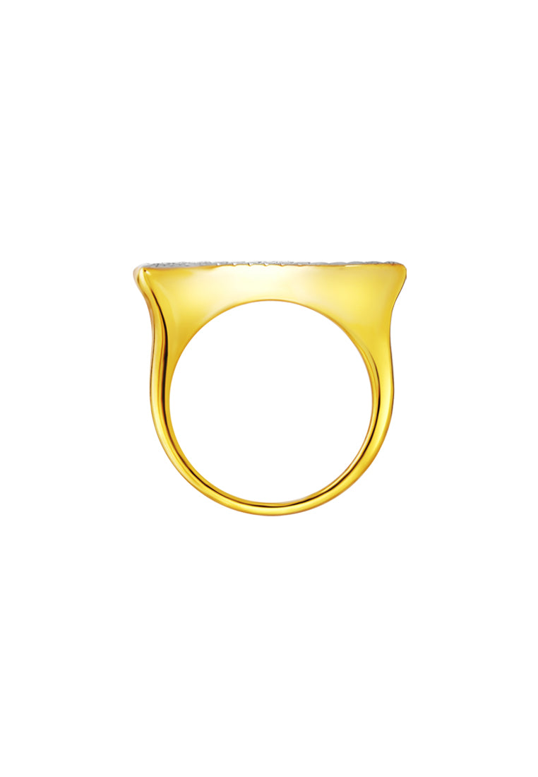 TOMEI Diamond Cut Collection Wavy Ring, Yellow Gold 916