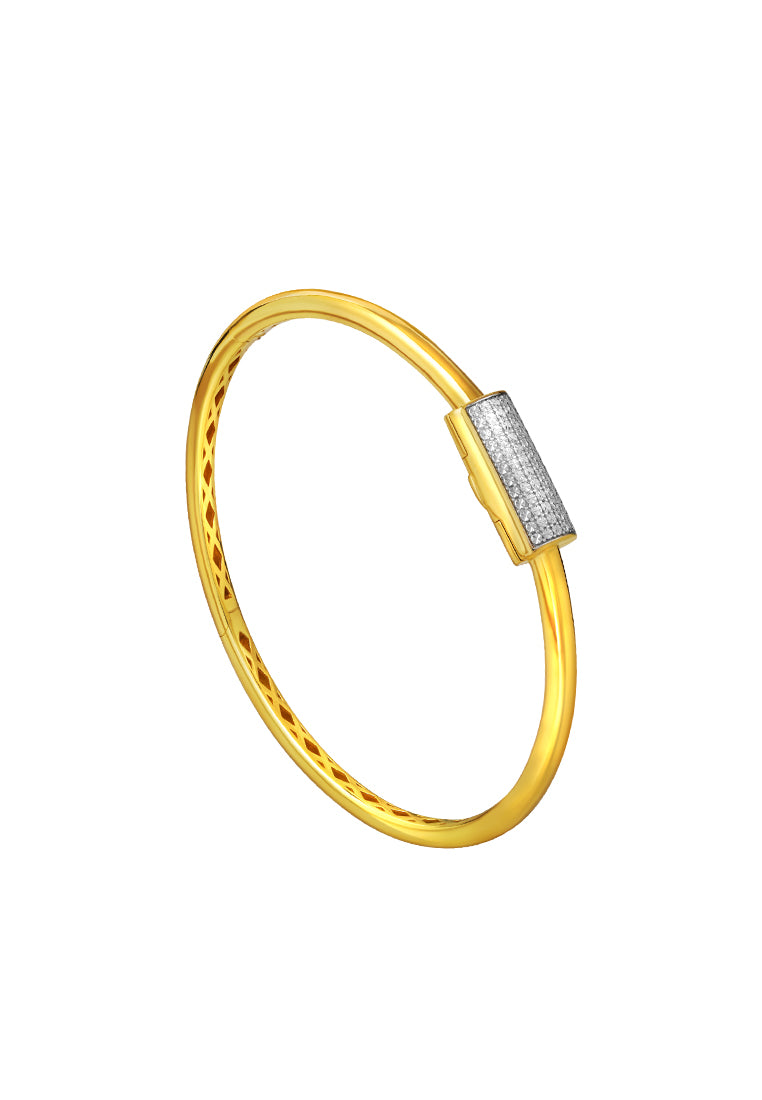 TOMEI Diamond Cut Collection Bangle, Yellow Gold 916