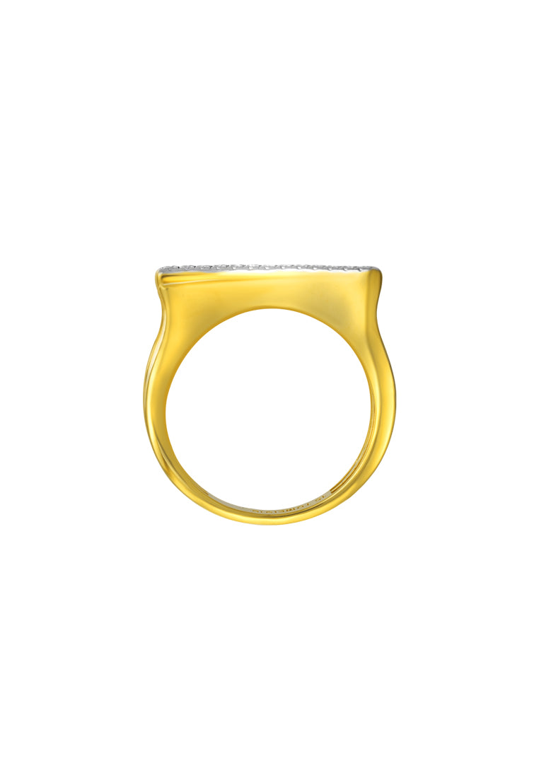 TOMEI Diamond Cut Collection Criss Cross Ring, Yellow Gold 916