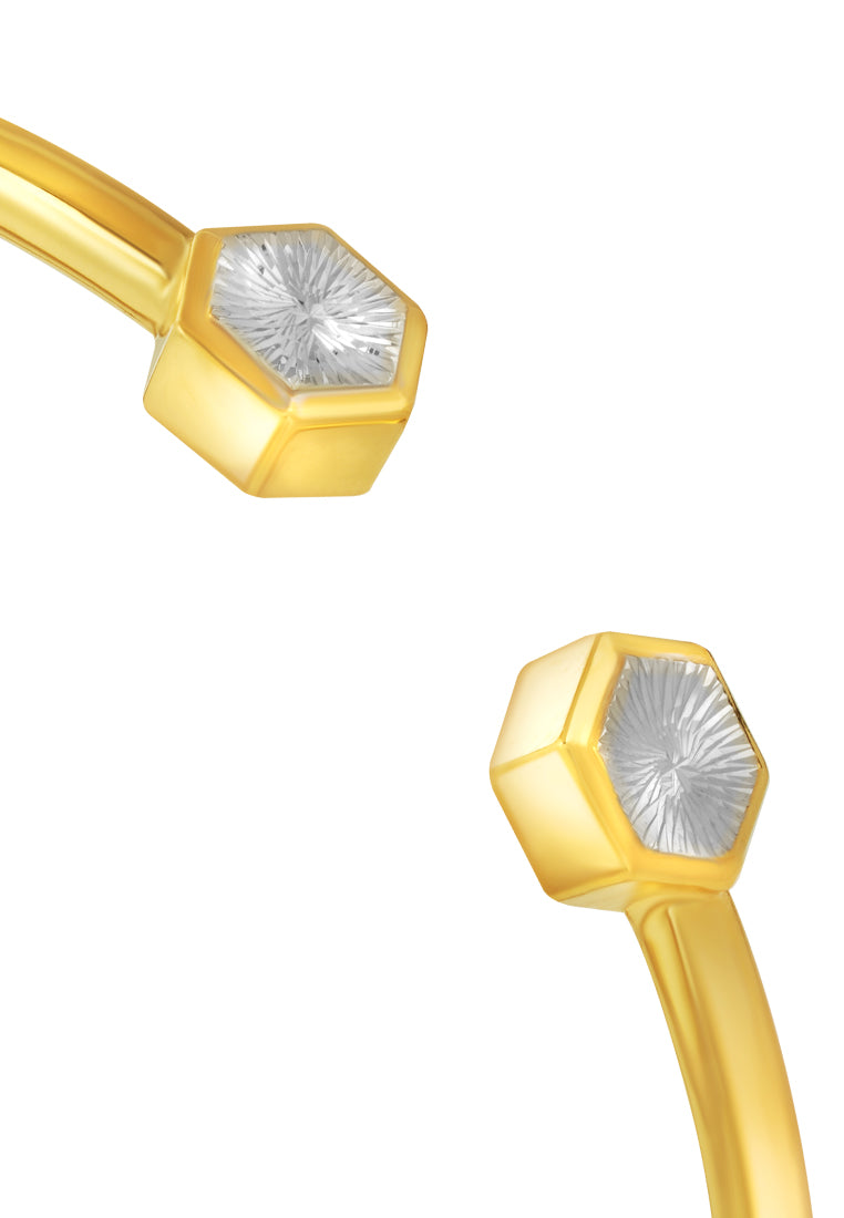 TOMEI Diamond Cut Collection Bangle, Yellow Gold 916
