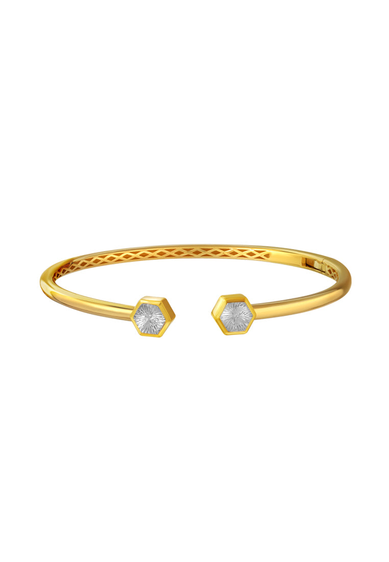 TOMEI Diamond Cut Collection Bangle, Yellow Gold 916
