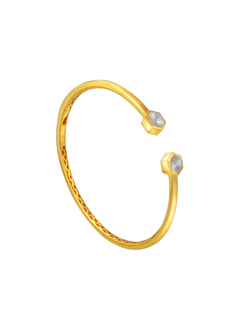 TOMEI Diamond Cut Collection Bangle, Yellow Gold 916