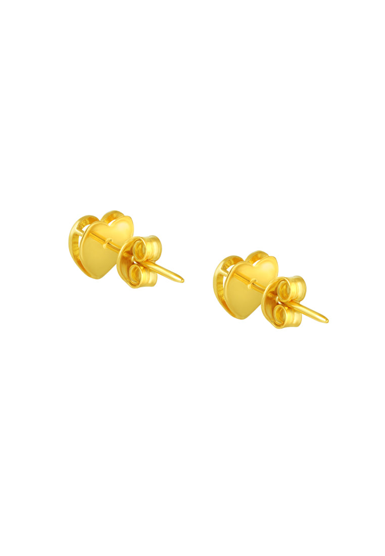 TOMEI Heart Earrings, Yellow Gold 916