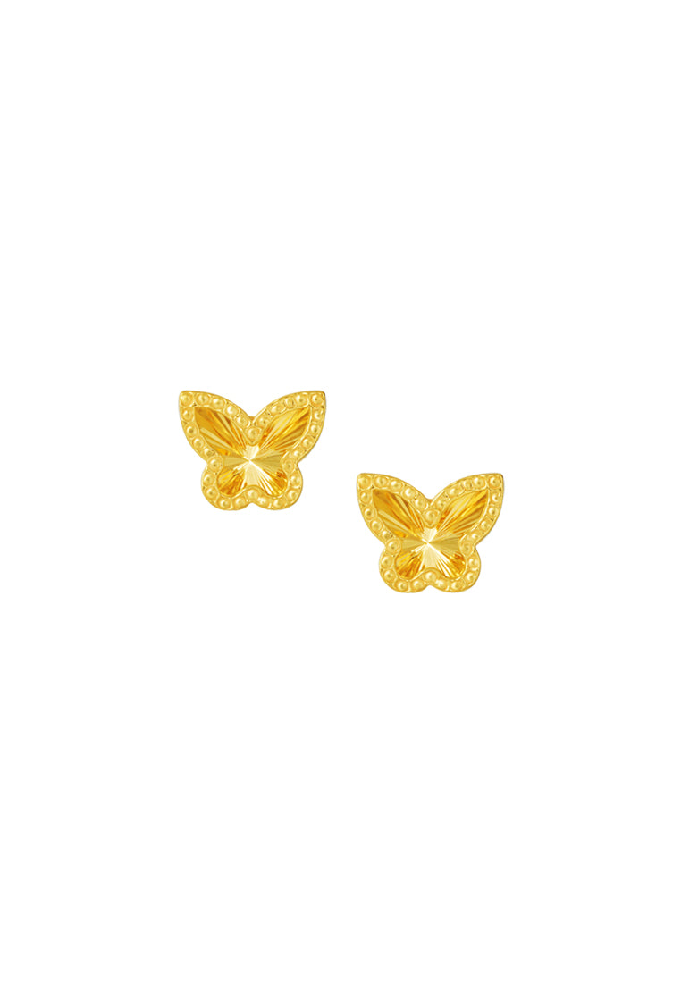 TOMEI Butterfly Earrings, Yellow Gold 916