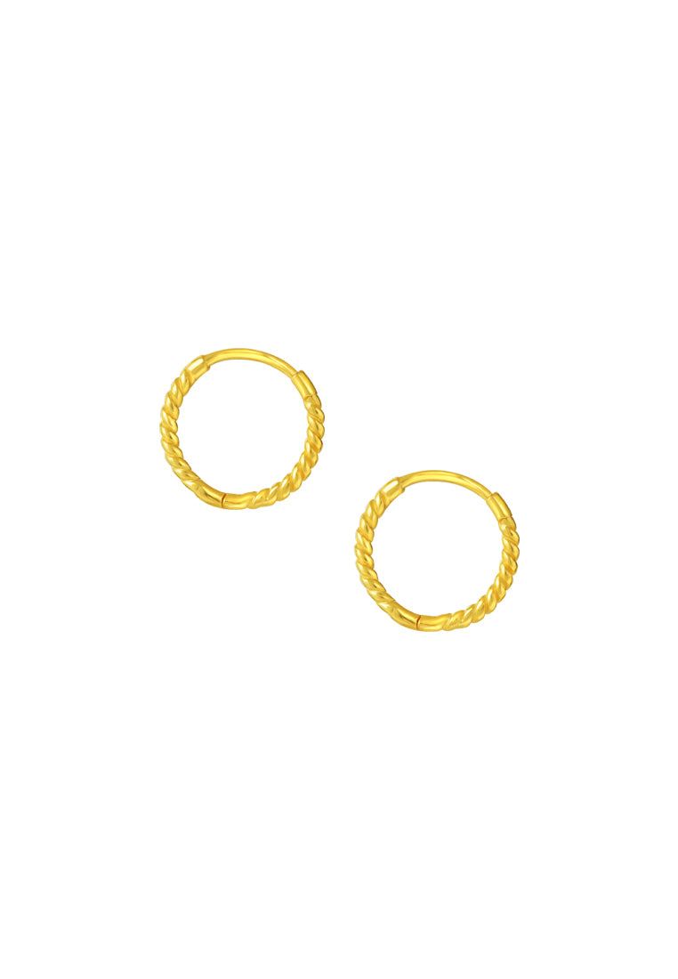 TOMEI Twisted Loop Earrings, Yellow Gold 916