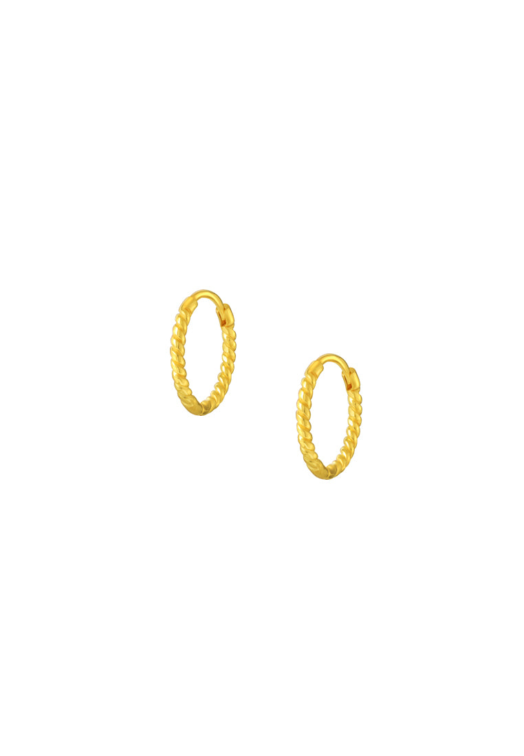 TOMEI Twisted Loop Earrings, Yellow Gold 916