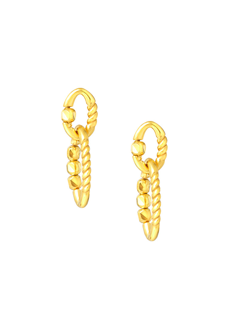 TOMEI Lusso Italia Twist Dangle Earrings, Yellow Gold 916