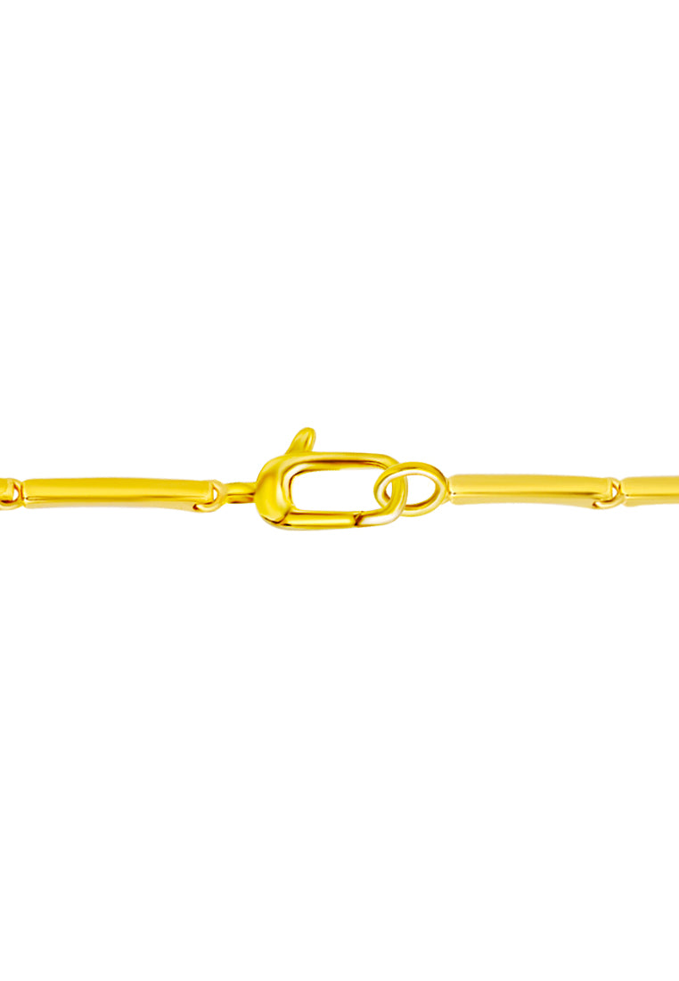 TOMEI Diamond Cut Collection Curved Line Necklace, Yellow Gold 916