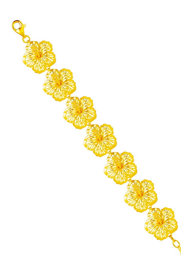 TOMEI Bunga Raya Bracelet, Yellow Gold 916