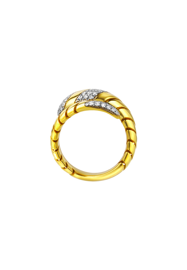 TOMEI Diamond Cut Collection Elite Fasten Ring, Yellow Gold 916