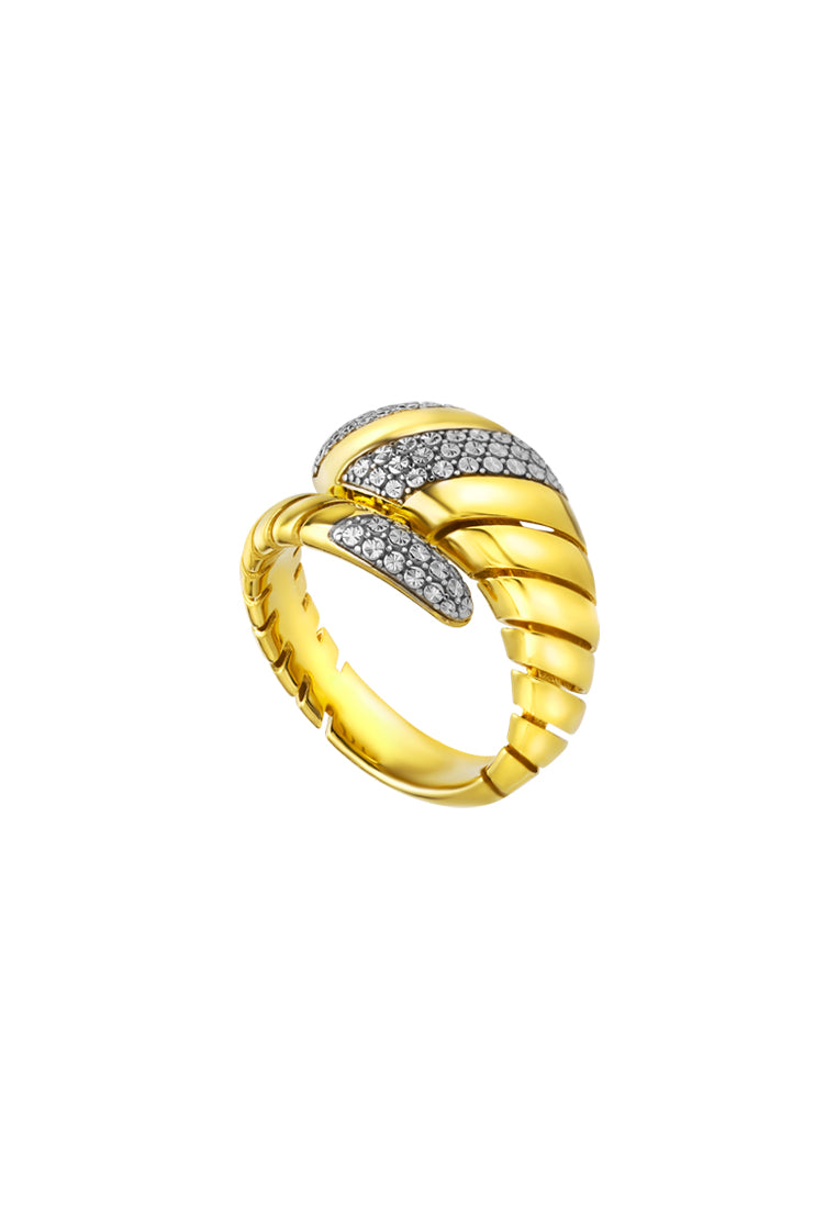 TOMEI Diamond Cut Collection Elite Fasten Ring, Yellow Gold 916
