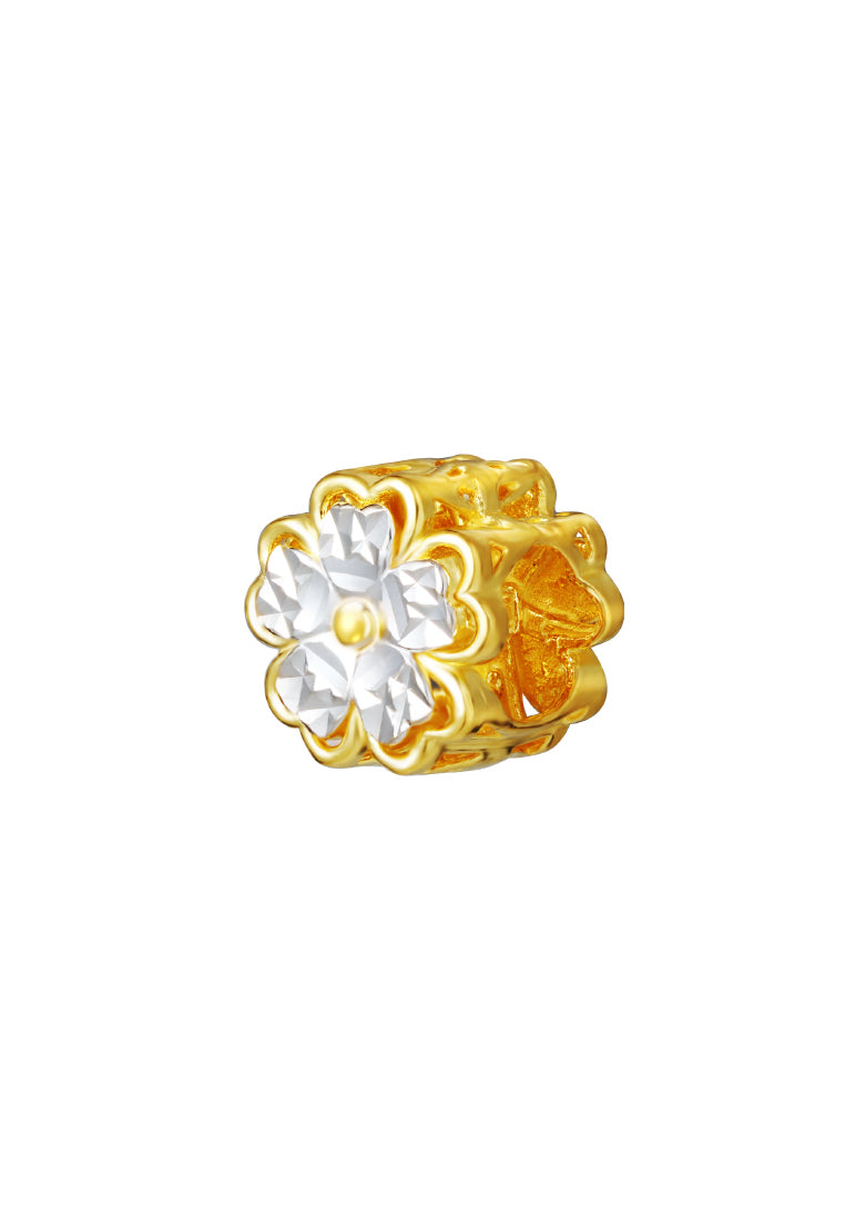 TOMEI Chomel Five-Leaves Clover Charm, Yellow Gold 916